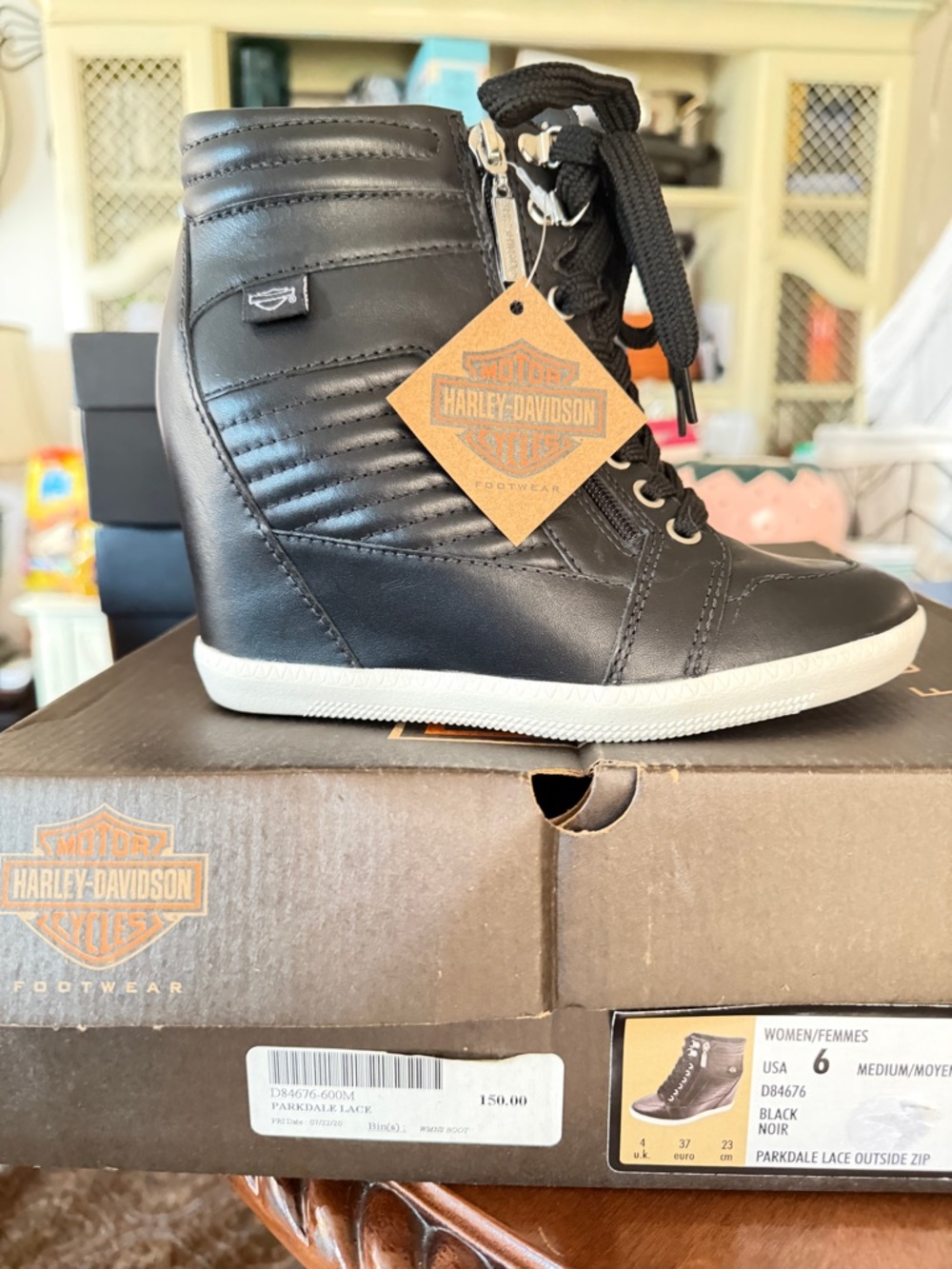 Harley-Davidson Black Wedge Ankle Boots